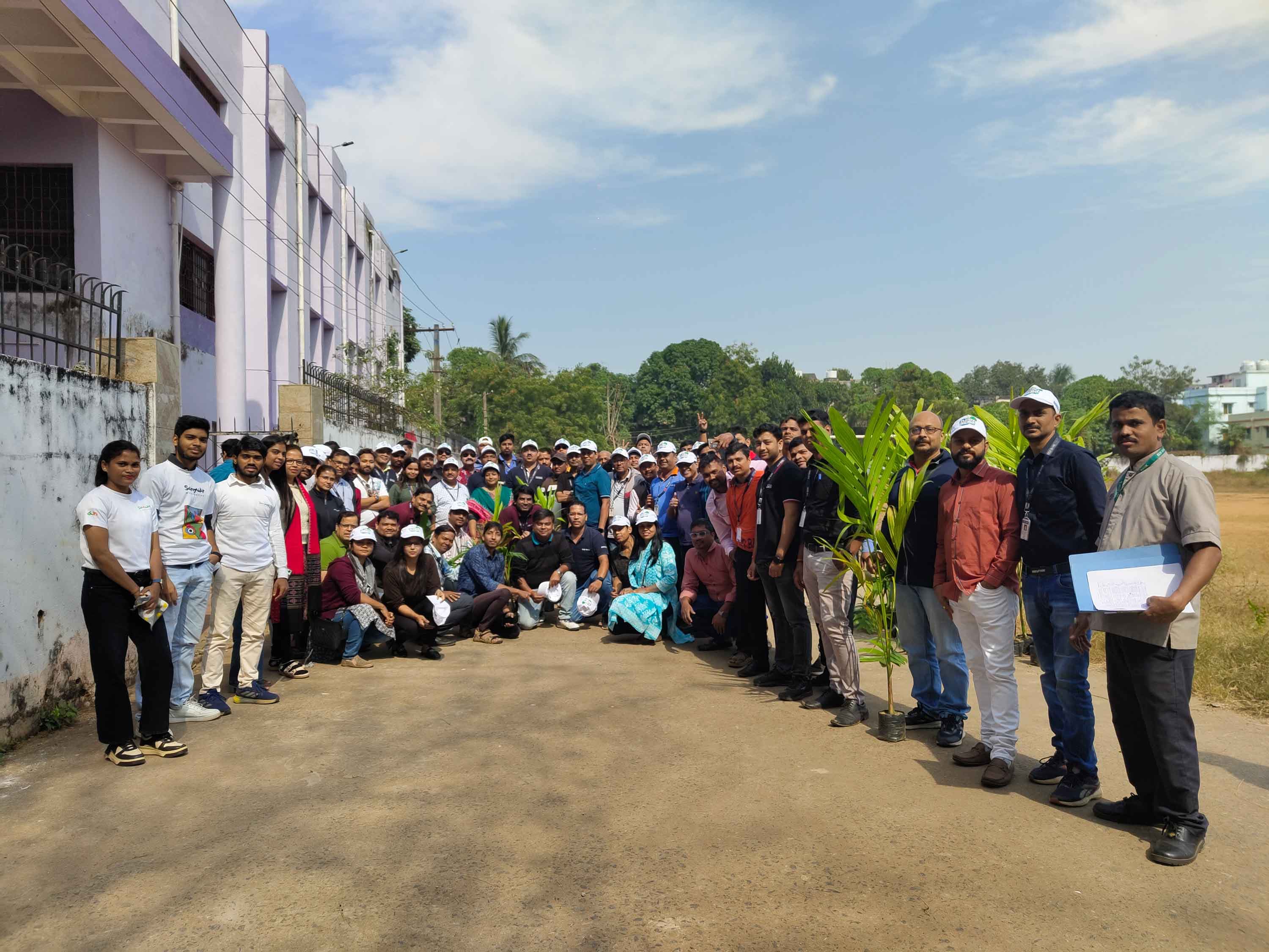 Sanyukt volunteers and corporate partners at a tree plantation drive